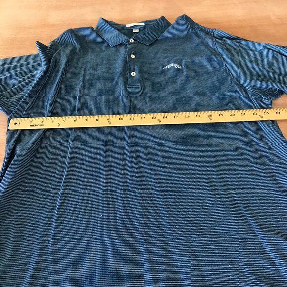 Peter Millar Performance Polo Shirt Men XXL Blue Logo Short Sleeve Athleisure - Picture 6 of 11